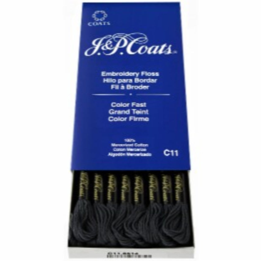 J&amp;P COATS EMBROIDERY FLOSS PEWTER GREY DARK