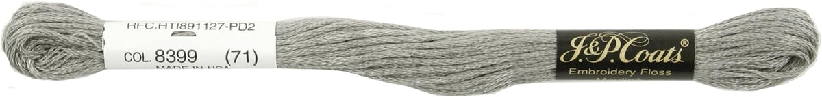 J&amp;P COATS EMBROIDERY FLOSS STEEL GREY LIGHT