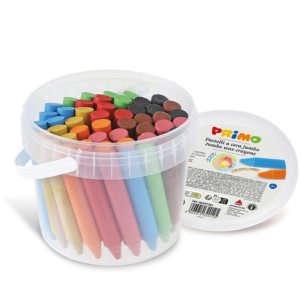 JUMBO WAX CRAYON BUCKET SET/48