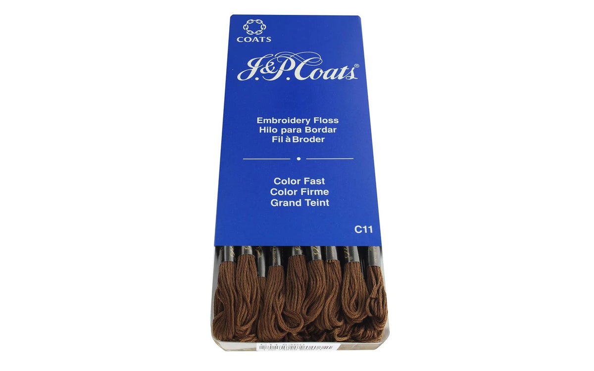 J&amp;P COATS EMBROIDERY FLOSS BEIGE BROWN VERY DARK