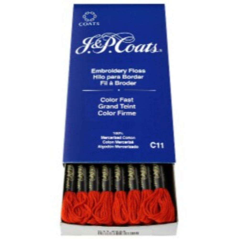 J&amp;P COATS EMBROIDERY FLOSS BRIGHT ORANGE RED
