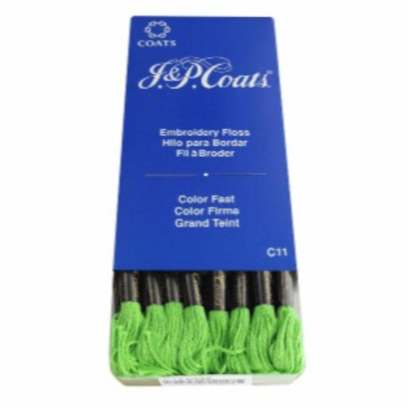 J&amp;P COATS EMBROIDERY FLOSS CHARTREUSE BRIGHT