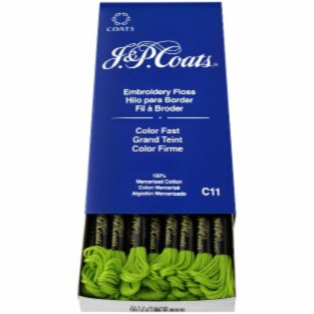 J&amp;P COATS EMBROIDERY FLOSS PARROT GREEN DARK