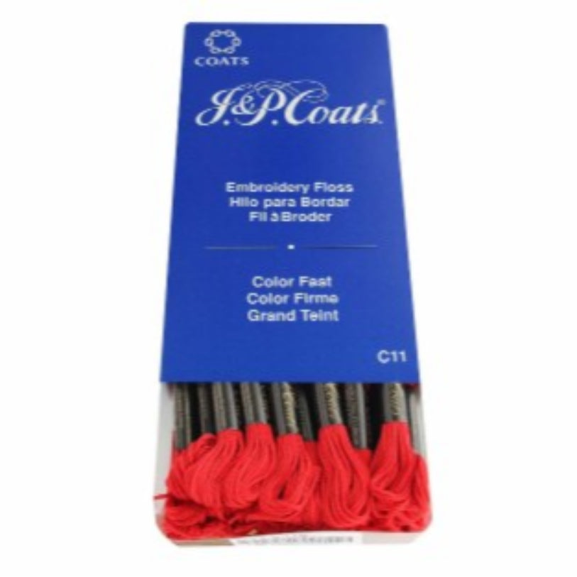 J&amp;P COATS EMBROIDERY FLOSS CHRISTMAS RED BRIGHT