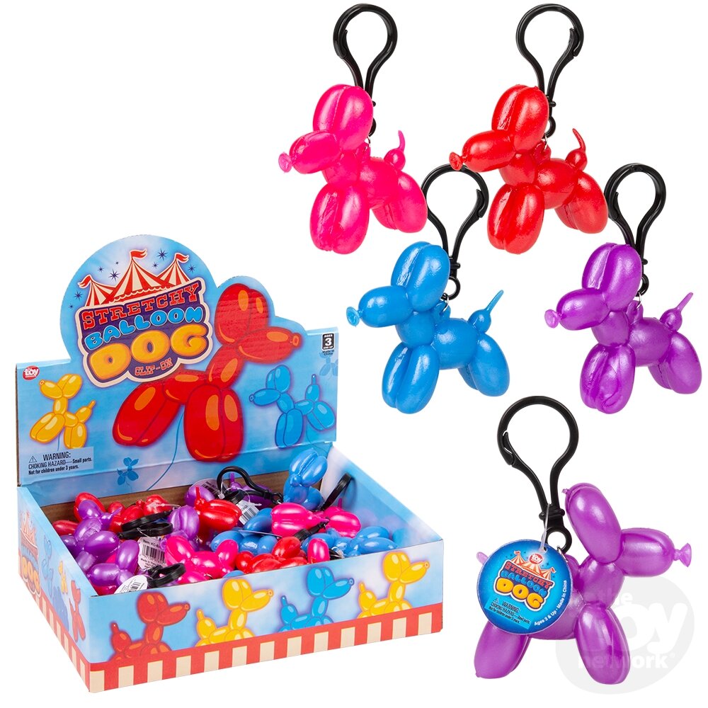 2.4" STRETCHY  BALLOON DOG CLIP ON