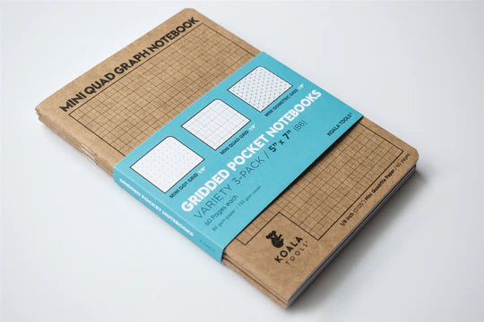 MINI GRIDDED NOTEBOOKS VARIETY 3-PACK 5”X7”