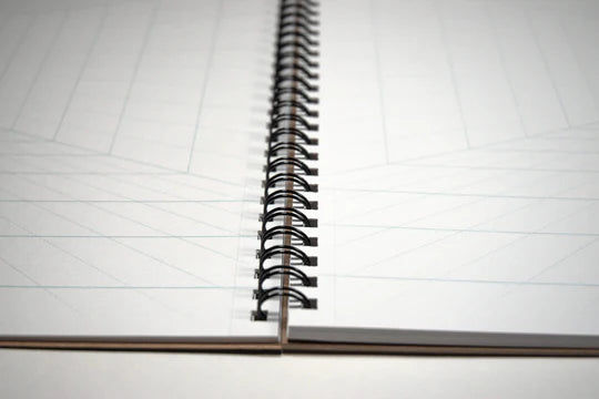 1-POINT PERSPECTIVE ROOM GRID SKETCH PAD - SPIRAL BOUND 11" X 14"