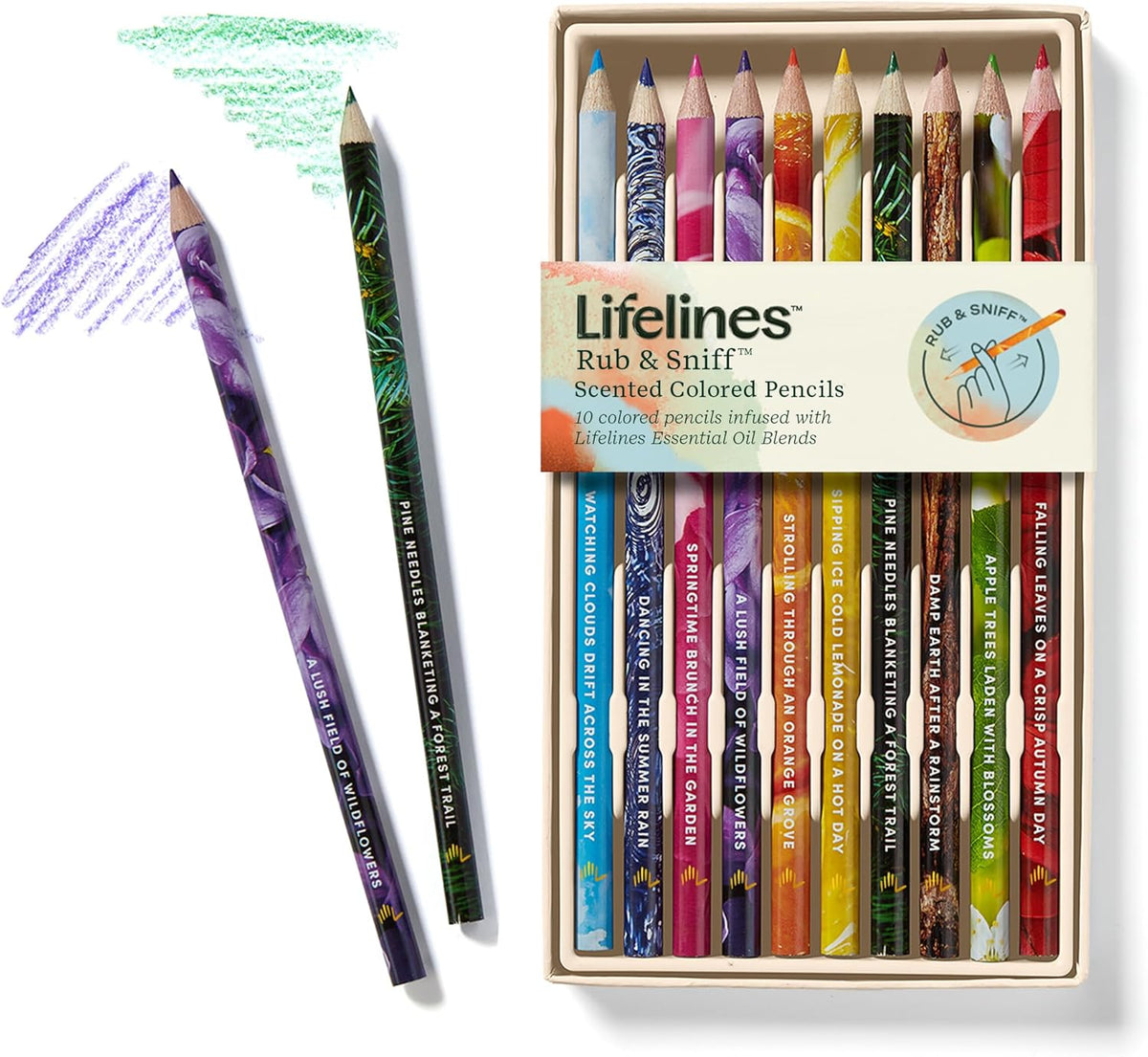 LIFELINES - SCENTED COLORED PENCILS, 10 PACK