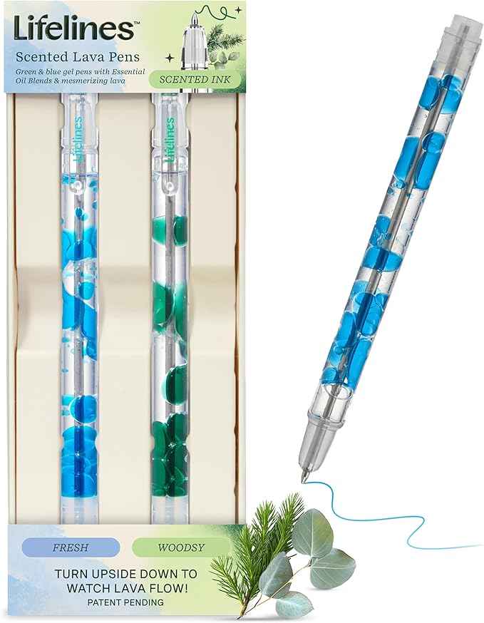 LIFELINES , SCENTED LAVA PENS 2PACK - BLUE &amp; GREEN