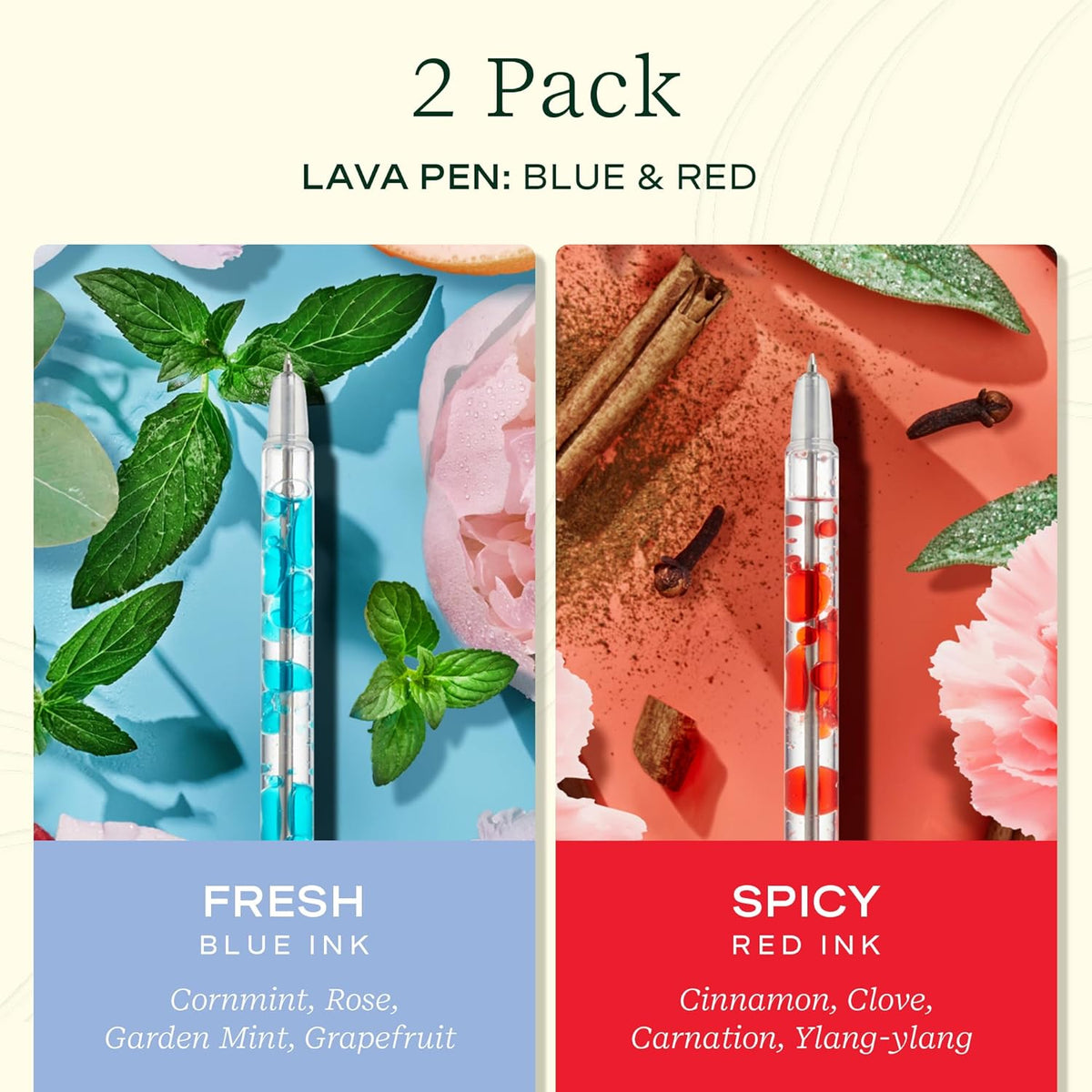LIFELINES , SCENTED LAVA PENS 2PACK - RED &amp; BLUE