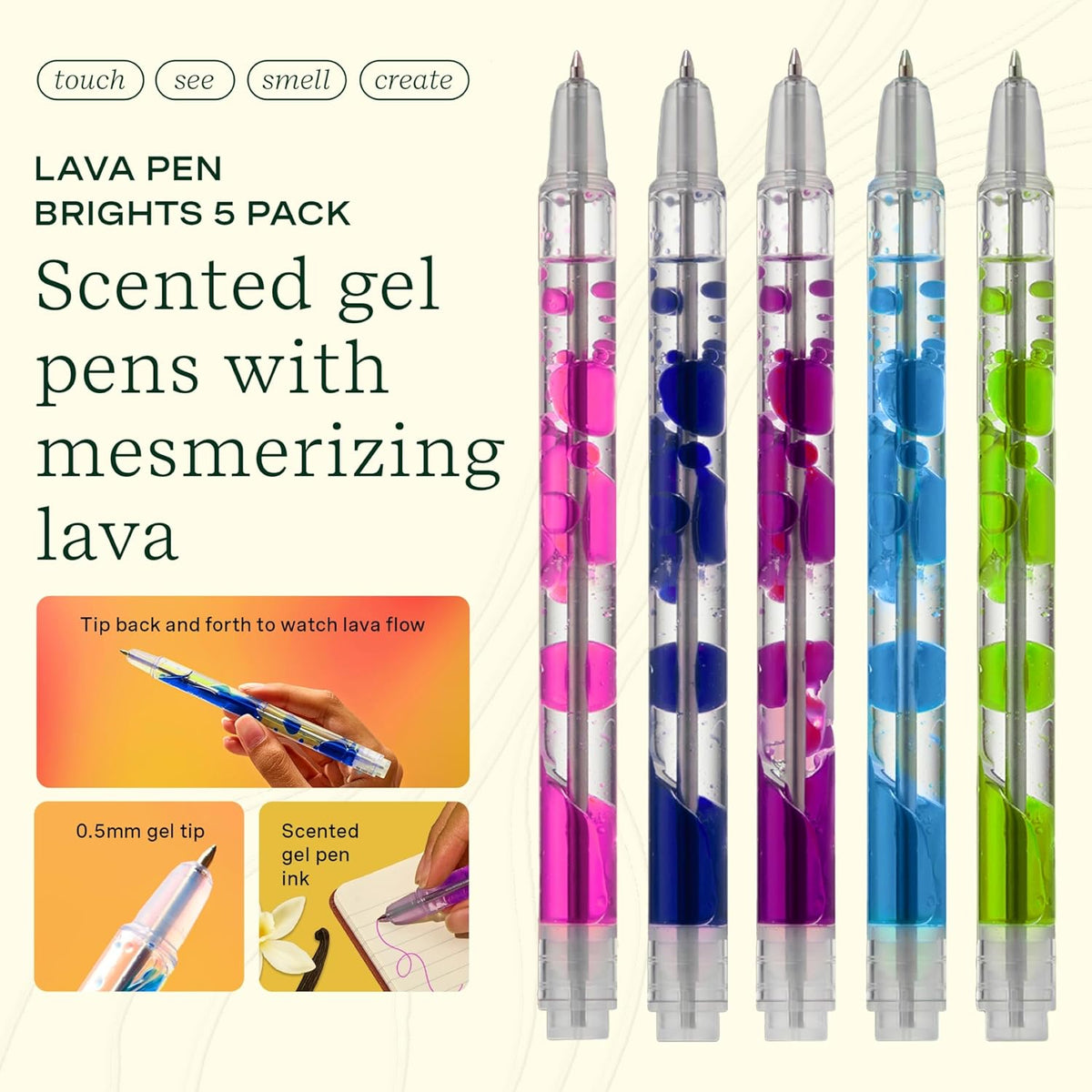 LIFELINES , SCENTED LAVA PENS 5PK BRIGHTS