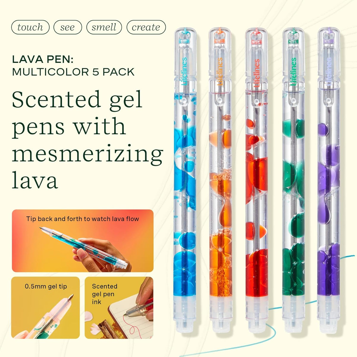 LIFELINES , SCENTED LAVA PENS 5PK CLASSICS