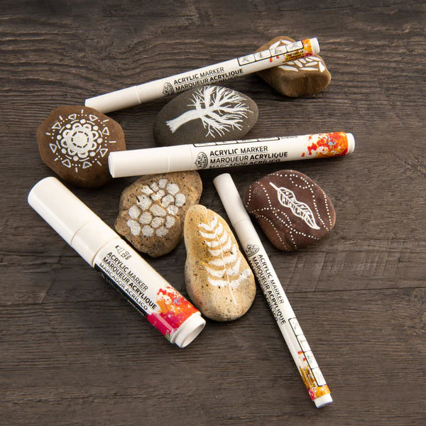 ARCYLIC MARKERS WHITE VARIETY 4PK
