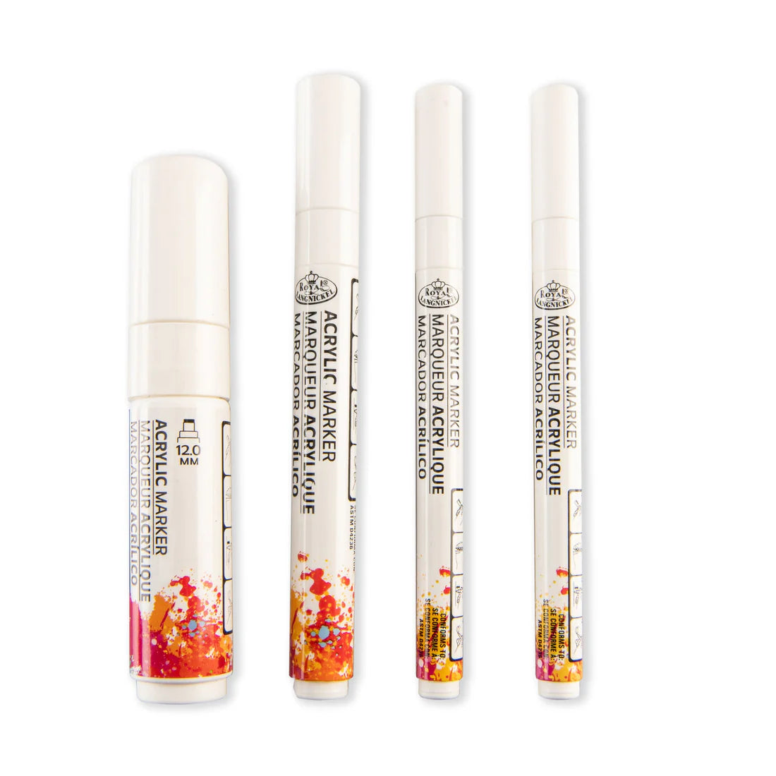 ARCYLIC MARKERS WHITE VARIETY 4PK