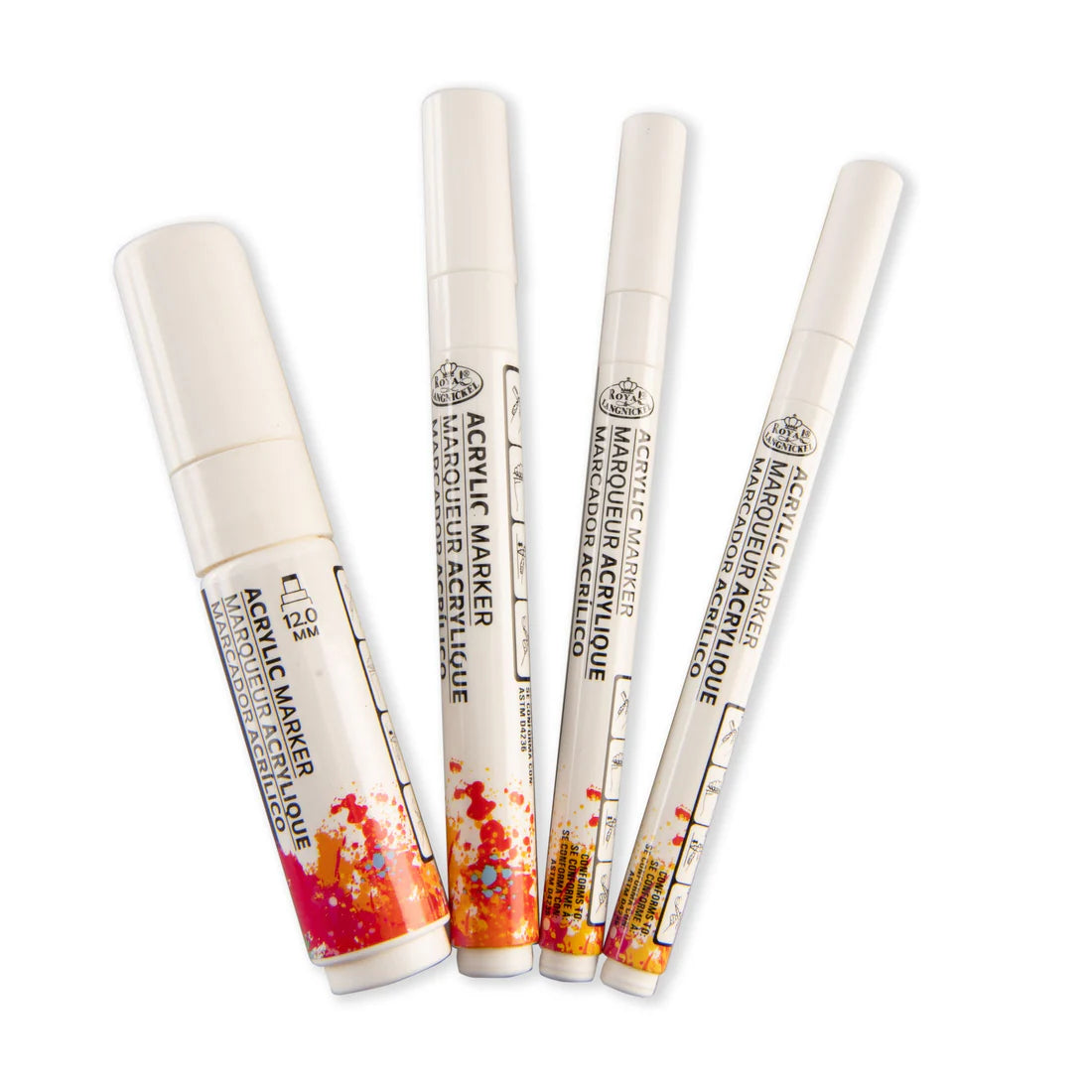 ARCYLIC MARKERS WHITE VARIETY 4PK