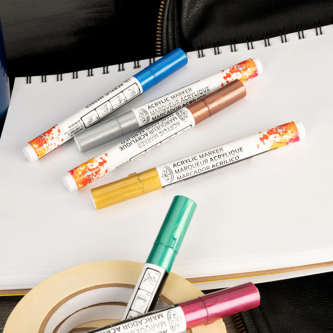 ACRYLIC MARKERS METALLIC COLORS 2MM 6PK