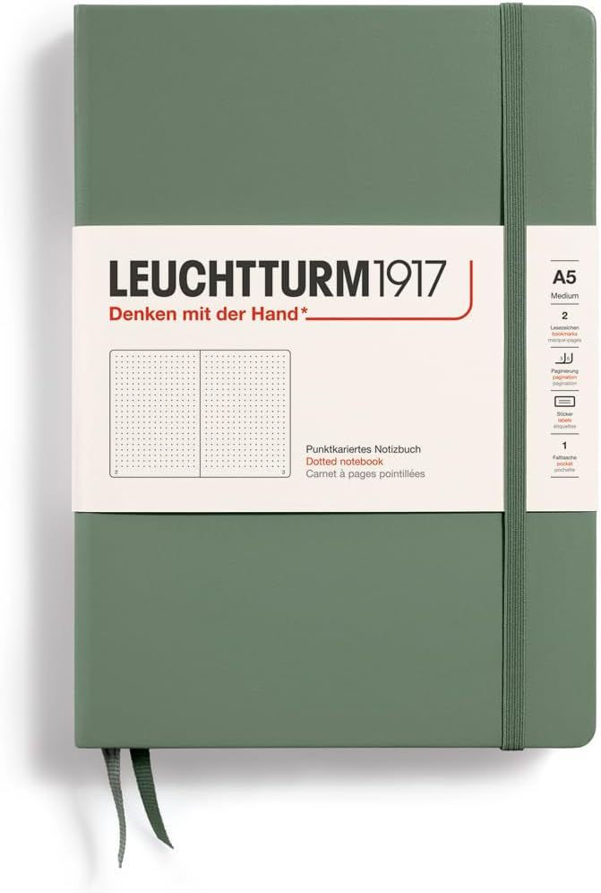 MEDIUM A5 NOTEBOOK DOTTED SAGE