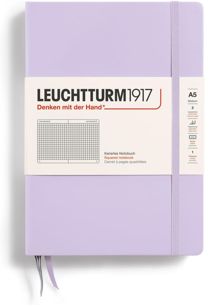 MEDIUM A5 NOTEBOOK SQUARED LILAC