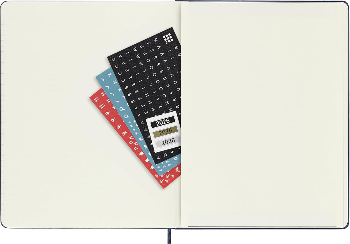 MOLESKINE 2026 WEEKLY PLANNER, HARD COVER, XL (7.5" × 9.75"), SAPPHIRE BLUE