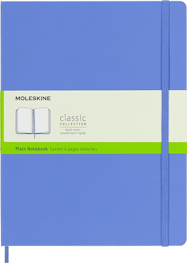 MOLESKINE CLASSIC PLAIN LARGE HYDRANGEA BLUE