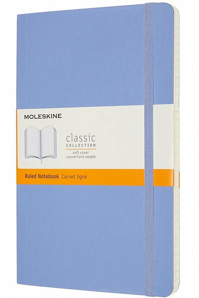 MOLESKINE CLASSIC RULED LARGE HYDRANGEA BLUE