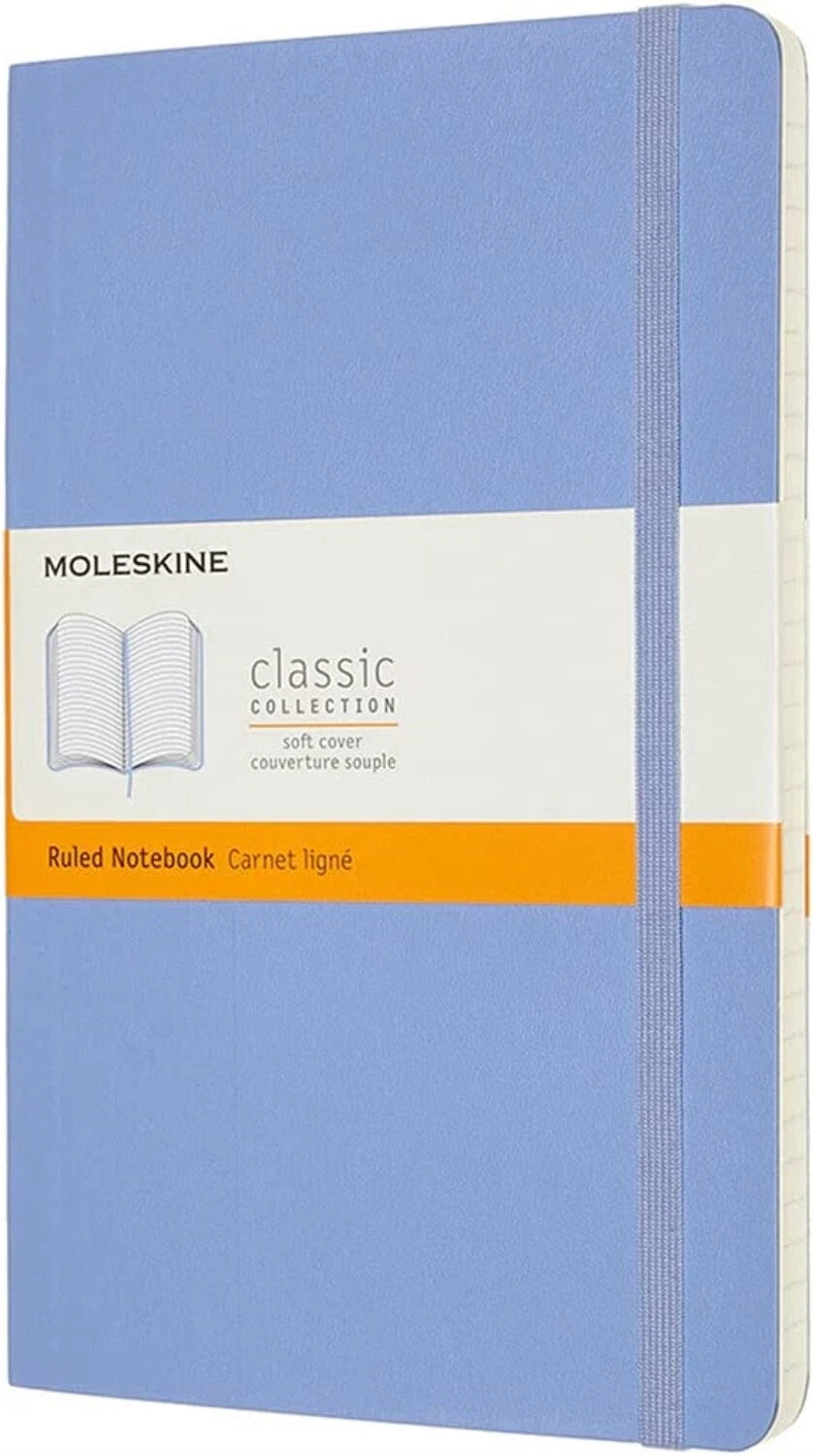 MOLESKINE SOFTCOVER RULED LARGE HYDRANGEA BLUE