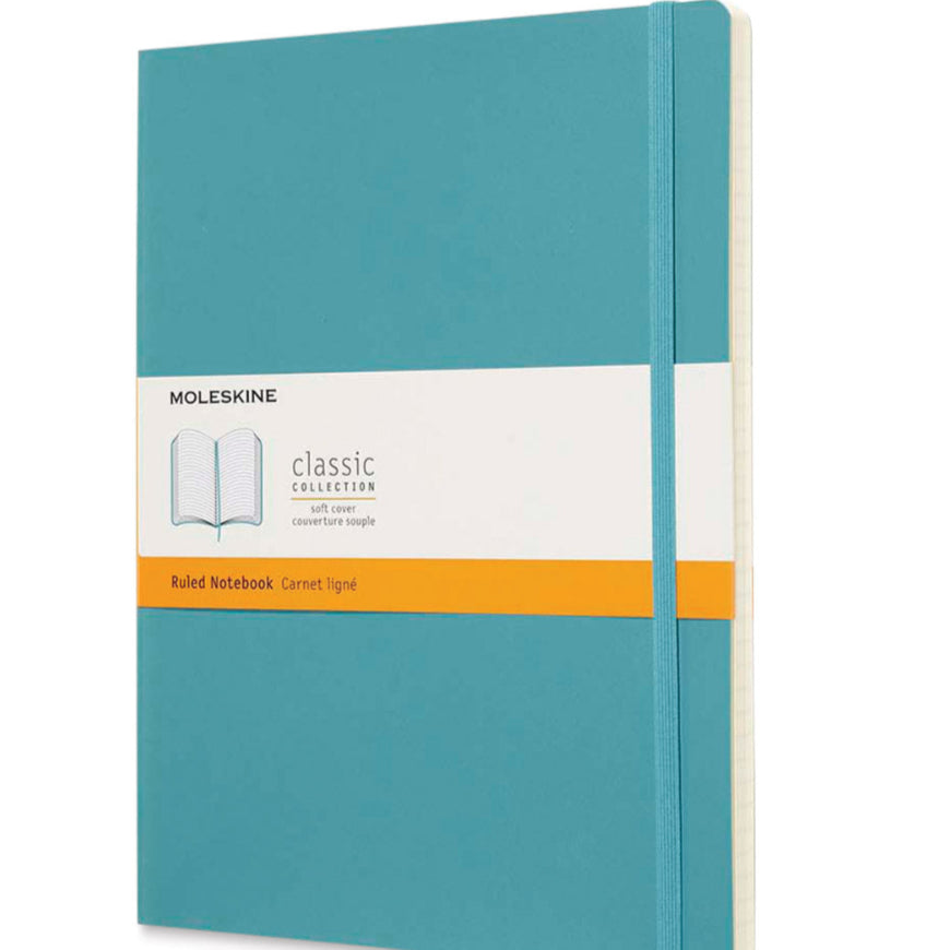 MOLESKINE SOFTCOVER RULED LARGE REEF BLUE