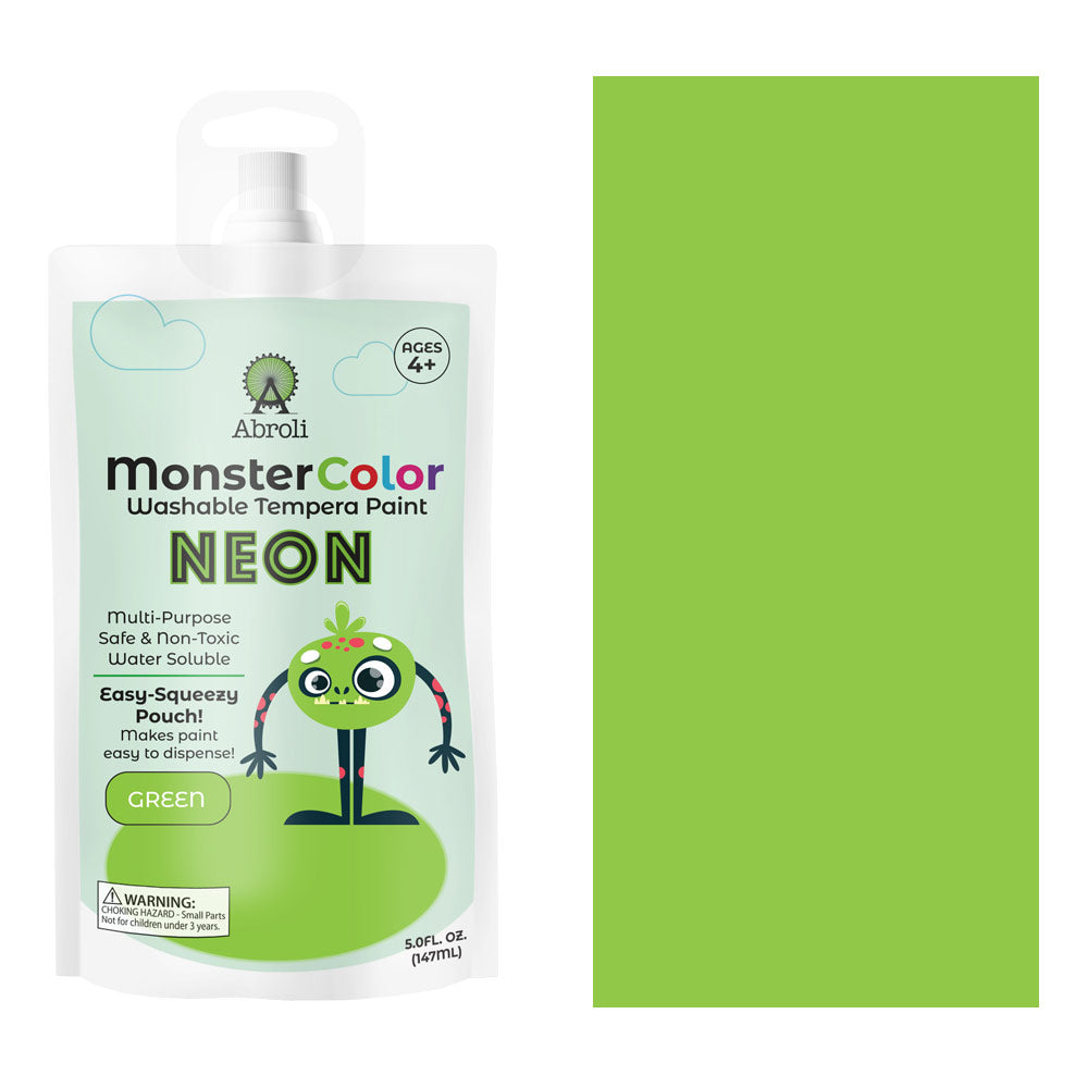 MONSTER WASHABLE TEMPERA 5oz NEON GREEN