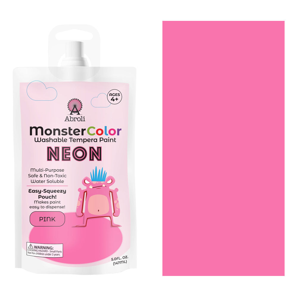 MONSTER WASHABLE TEMPERA 5oz NEON PINK