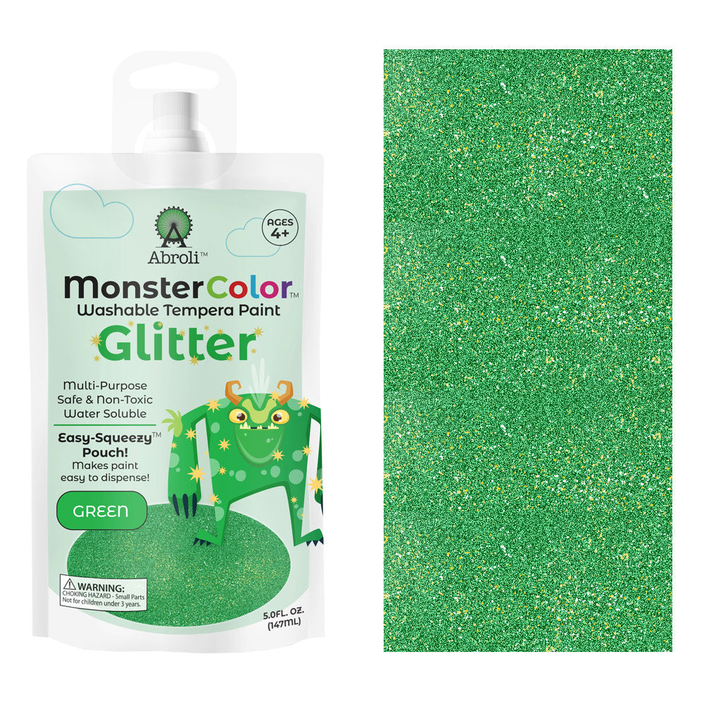 MONSTER WASHABLE TEMPERA 5oz GLITTER GREEN