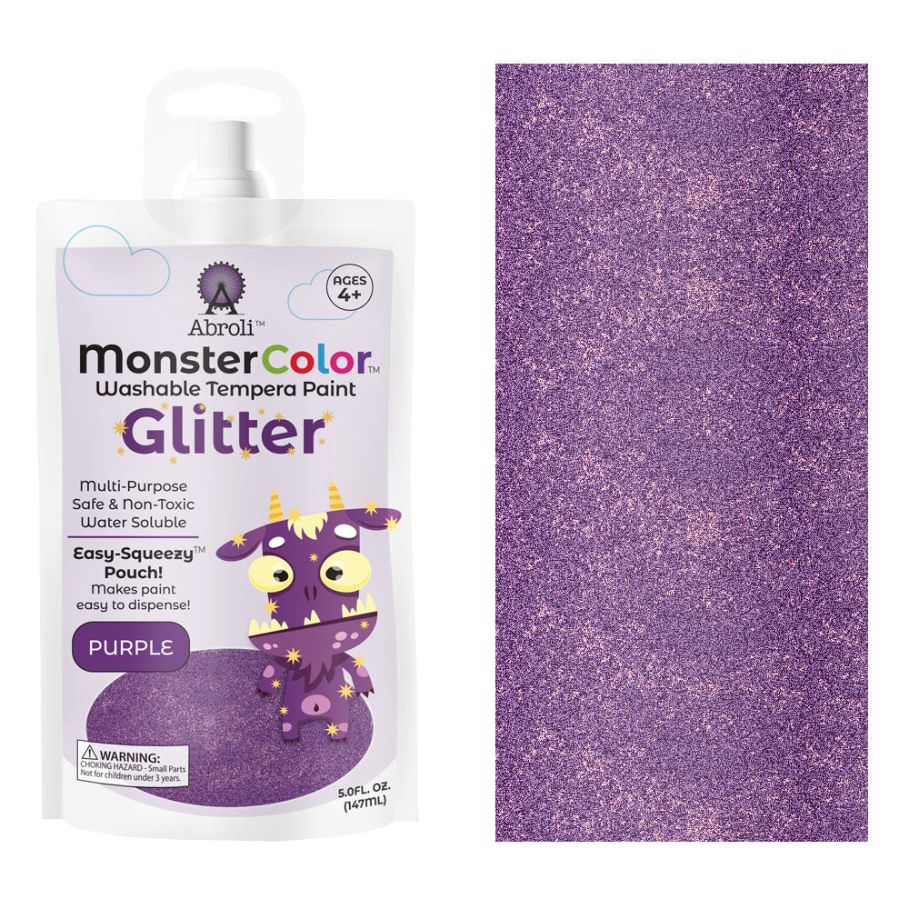 MONSTER WASHABLE TEMPERA 5oz GLITTER PURPLE
