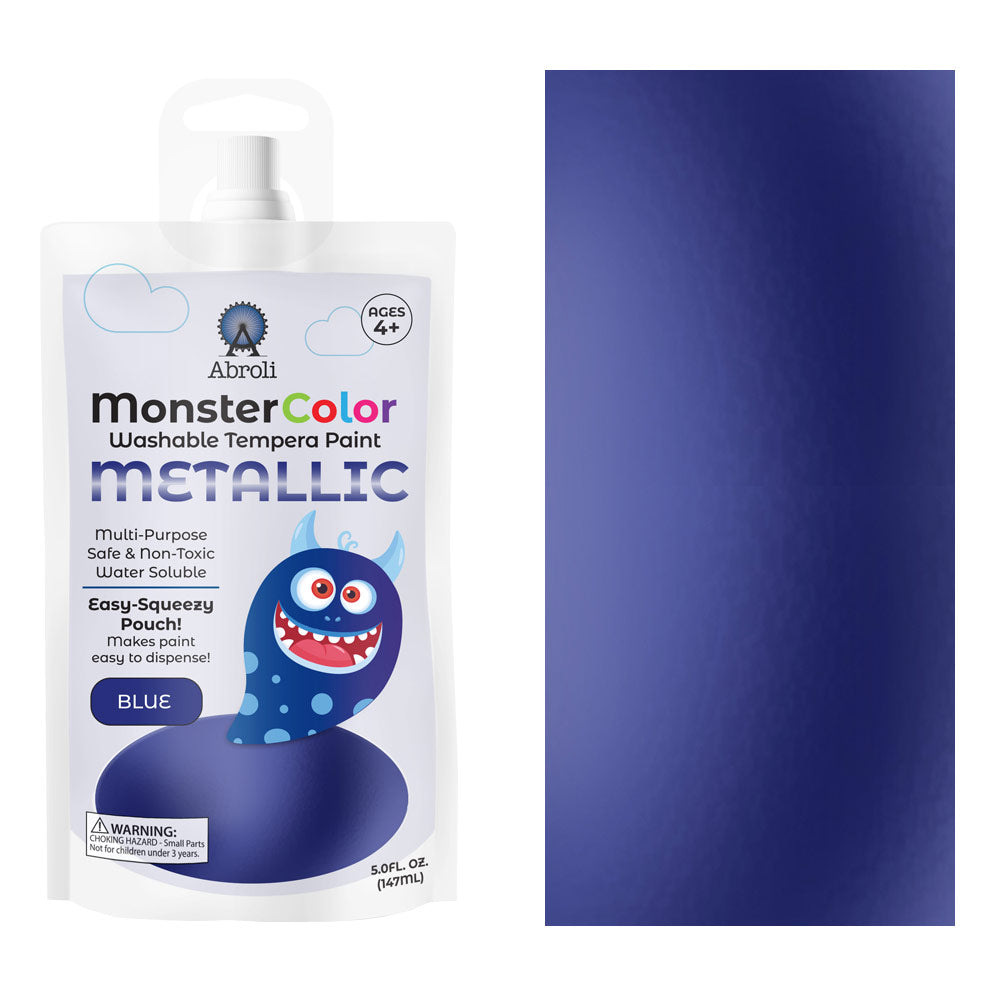 MONSTER WASHABLE TEMPERA 5oz METALLIC BLUE