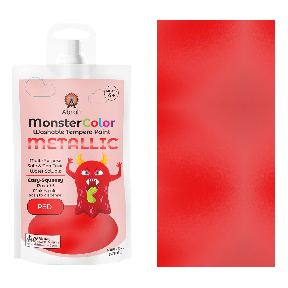 MONSTER WASHABLE TEMPERA 5oz METALLIC RED