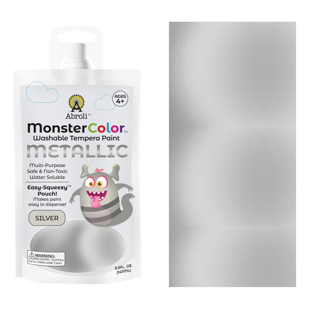 MONSTER WASHABLE TEMPERA 5oz METALLIC SILVER