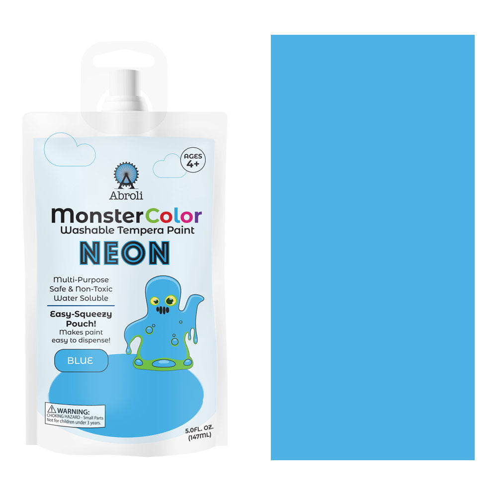 MONSTER WASHABLE TEMPERA 5oz NEON BLUE