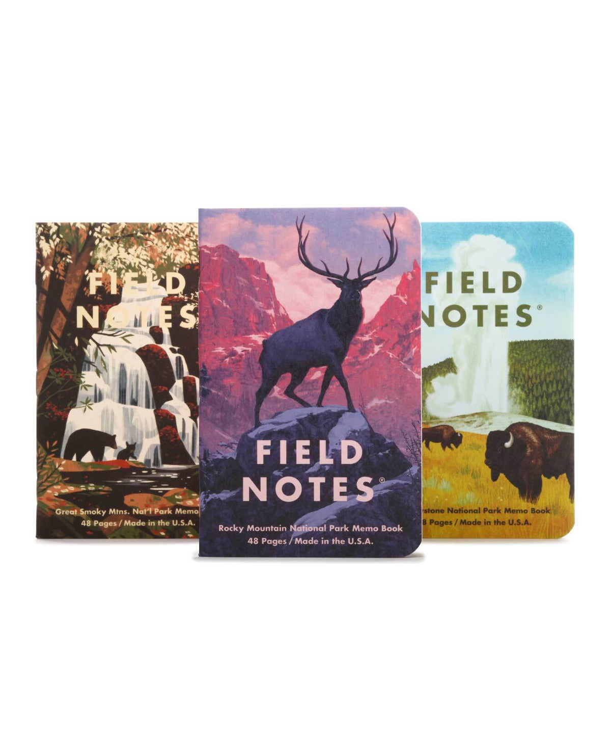 FIELD NOTES NATIONAL PARKS MEMO BOOKS - SERIES  C - 3PK ROCKY MOUNTAIN, GREAT SMOKY, YELLOWSTONE