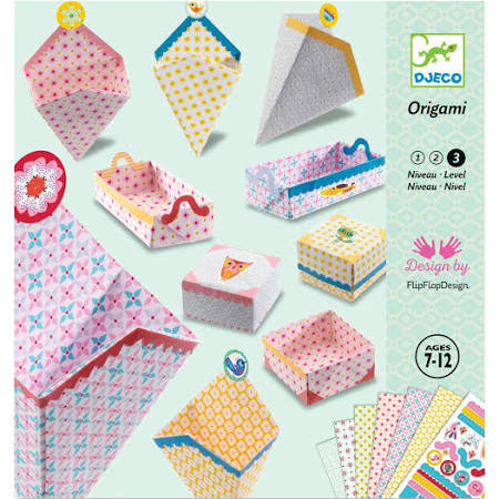 FRONT PACKAGE IMAGE OF ORIGAMI PAPER CRAFT KITS - SMALL BOXES FROM DJECO 