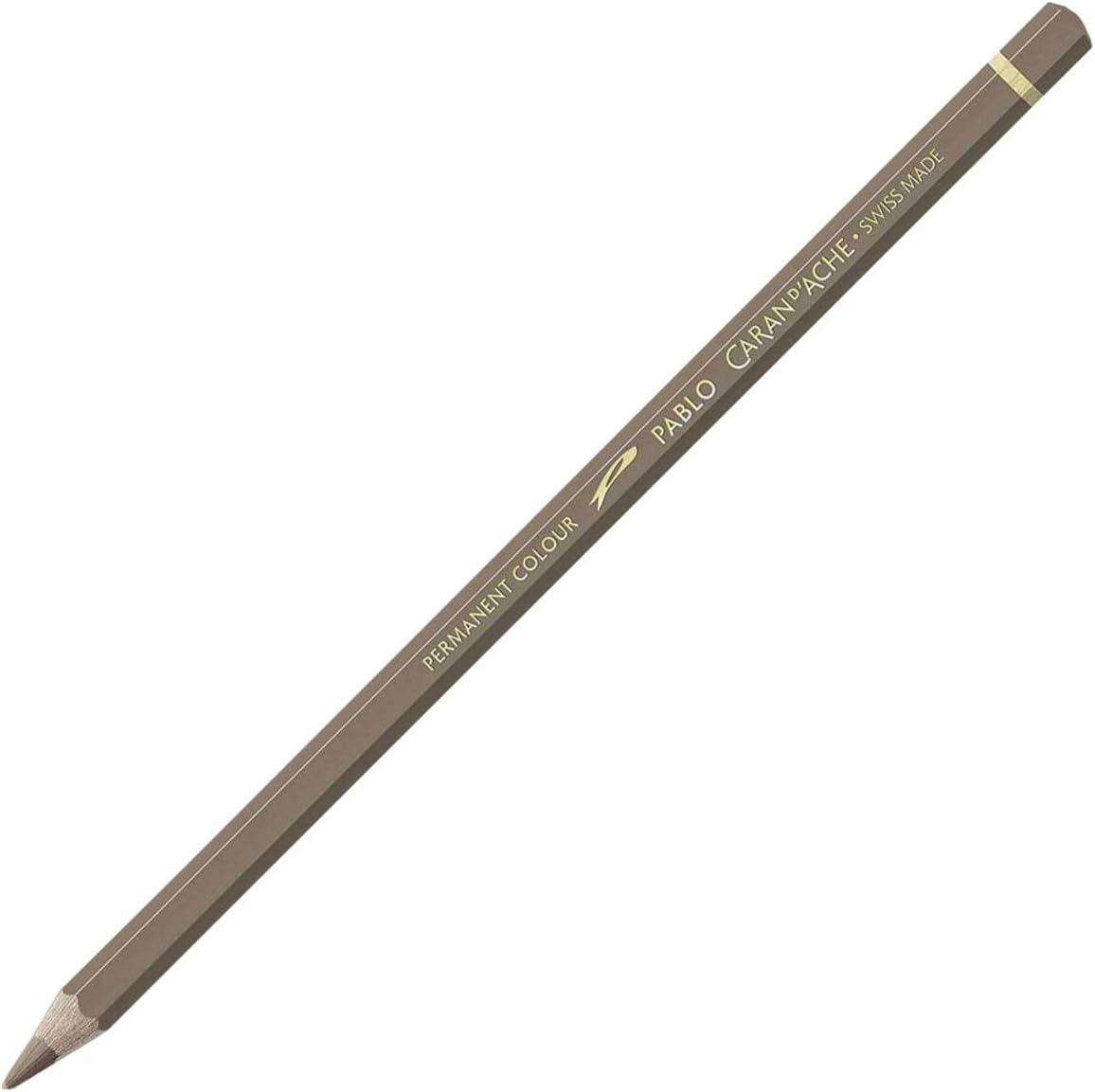 PABLO COLORED PENCIL COCOA NO. 405 BY CARAN D'ACHE  ON A WHITE BACKGROUND 