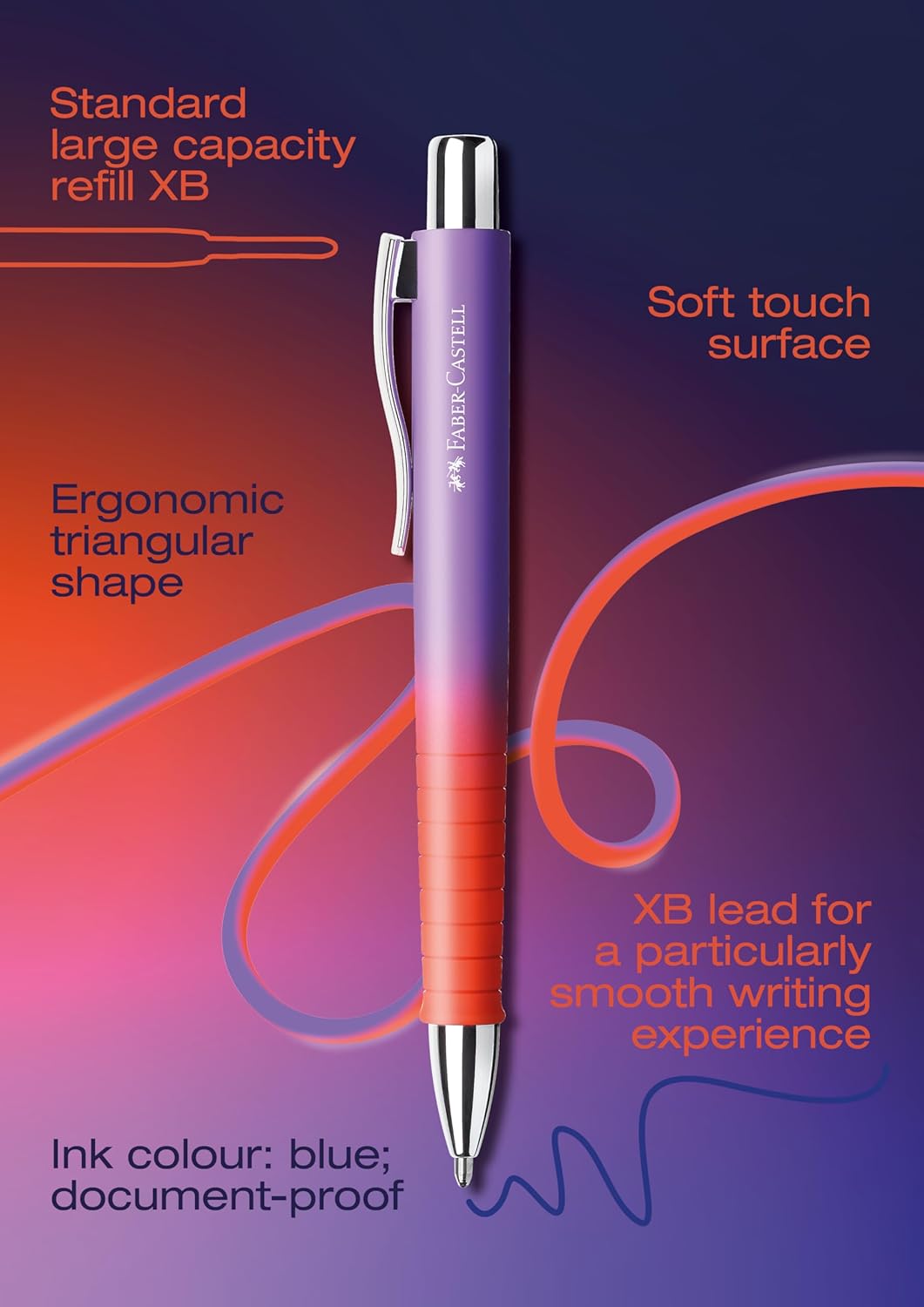 POLY BALL BALLPOINT PEN , FLOW EDITION - BUZZING BLUE