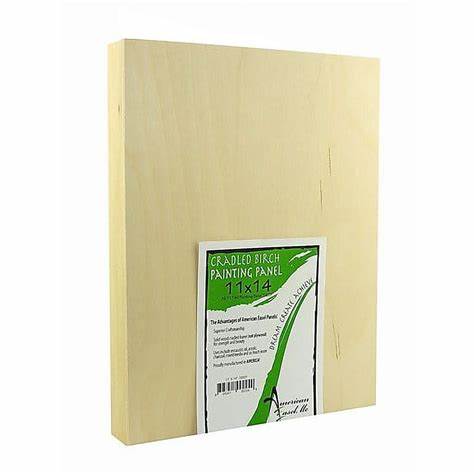 POPLAR CRADLED BIRCH FACED PAINTING PANEL 11 X 14 X 7/8&quot;