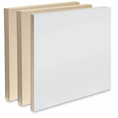 POPLAR CRADLED WHITE GESSO FACED PAINTING PANEL 12 X 12 X 7/8&quot;