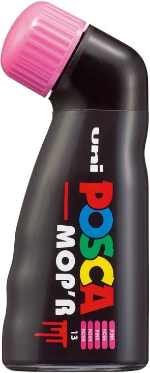 Posca marker with pink cap and black body on a white background