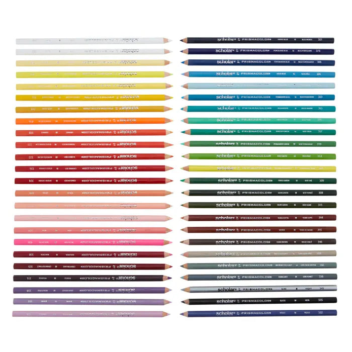 PRISMACOLOR SCHOLAR 48 count of colored pencils on a white background 