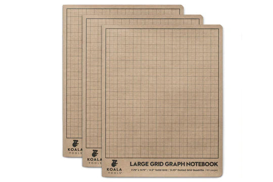 QUADRILLE GRID GRAPH NOTEBOOK - 7.75" X 9.75”