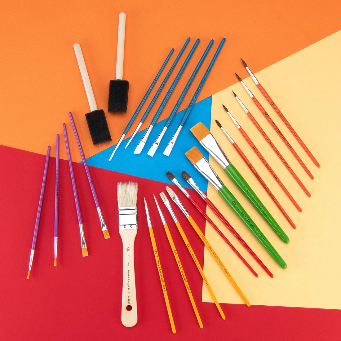 CRAFT BRUSHES - 25PC - COLOR HANDLE ASSORTMENT