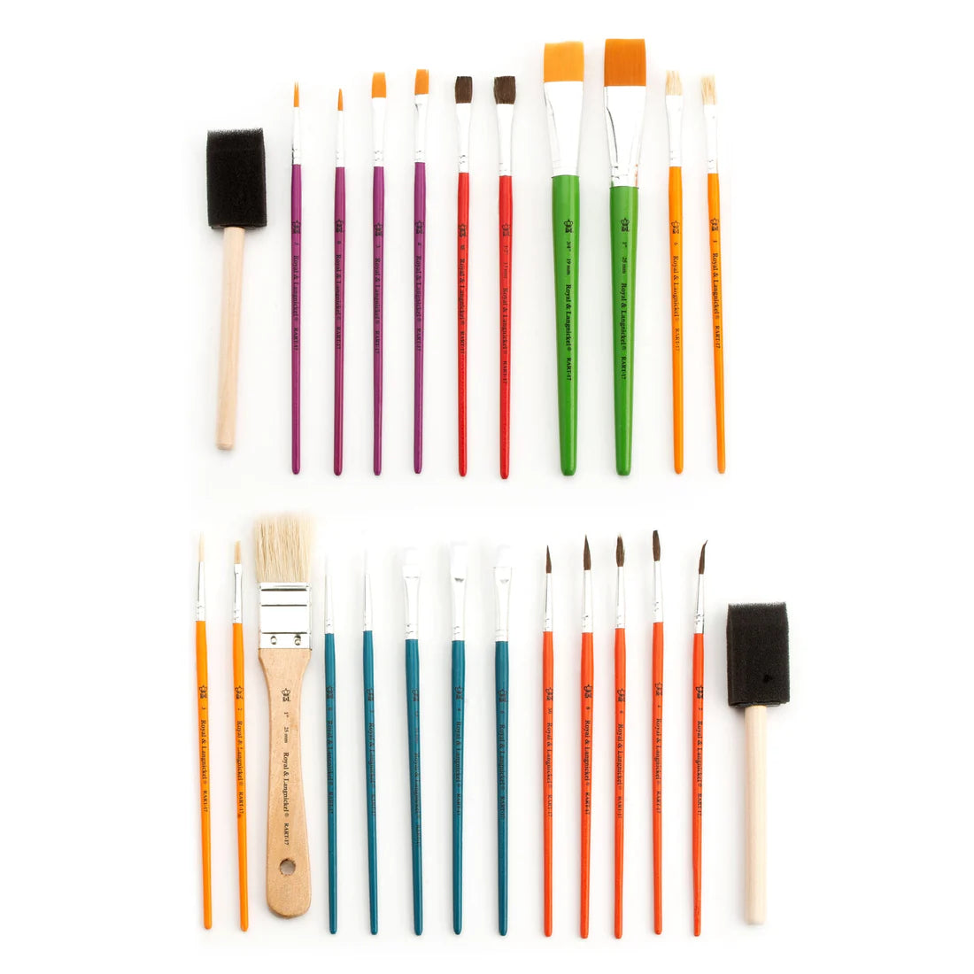 CRAFT BRUSHES - 25PC - COLOR HANDLE ASSORTMENT