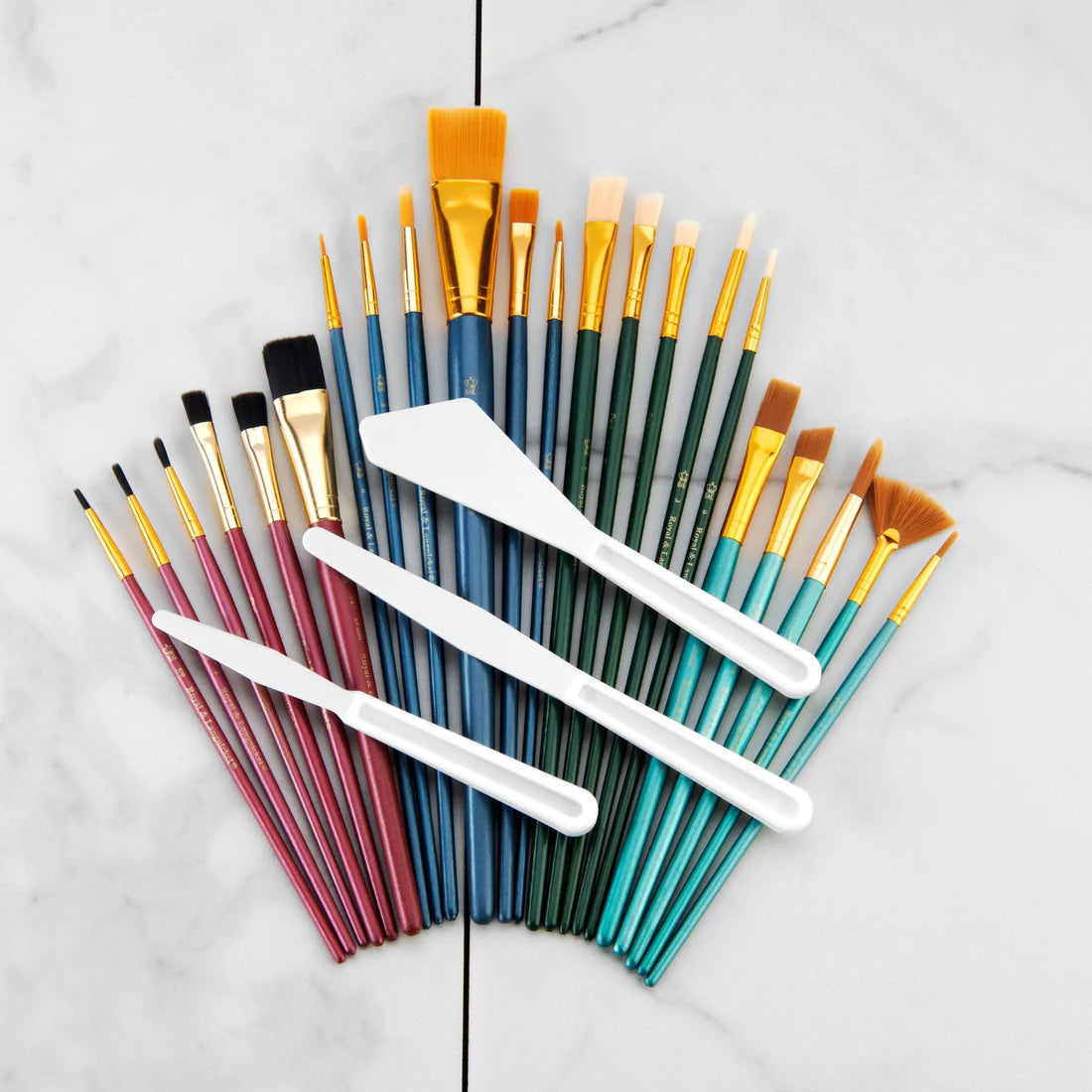 25PC LONG &amp; SHORT HANDLE VALUE BRUSH SET