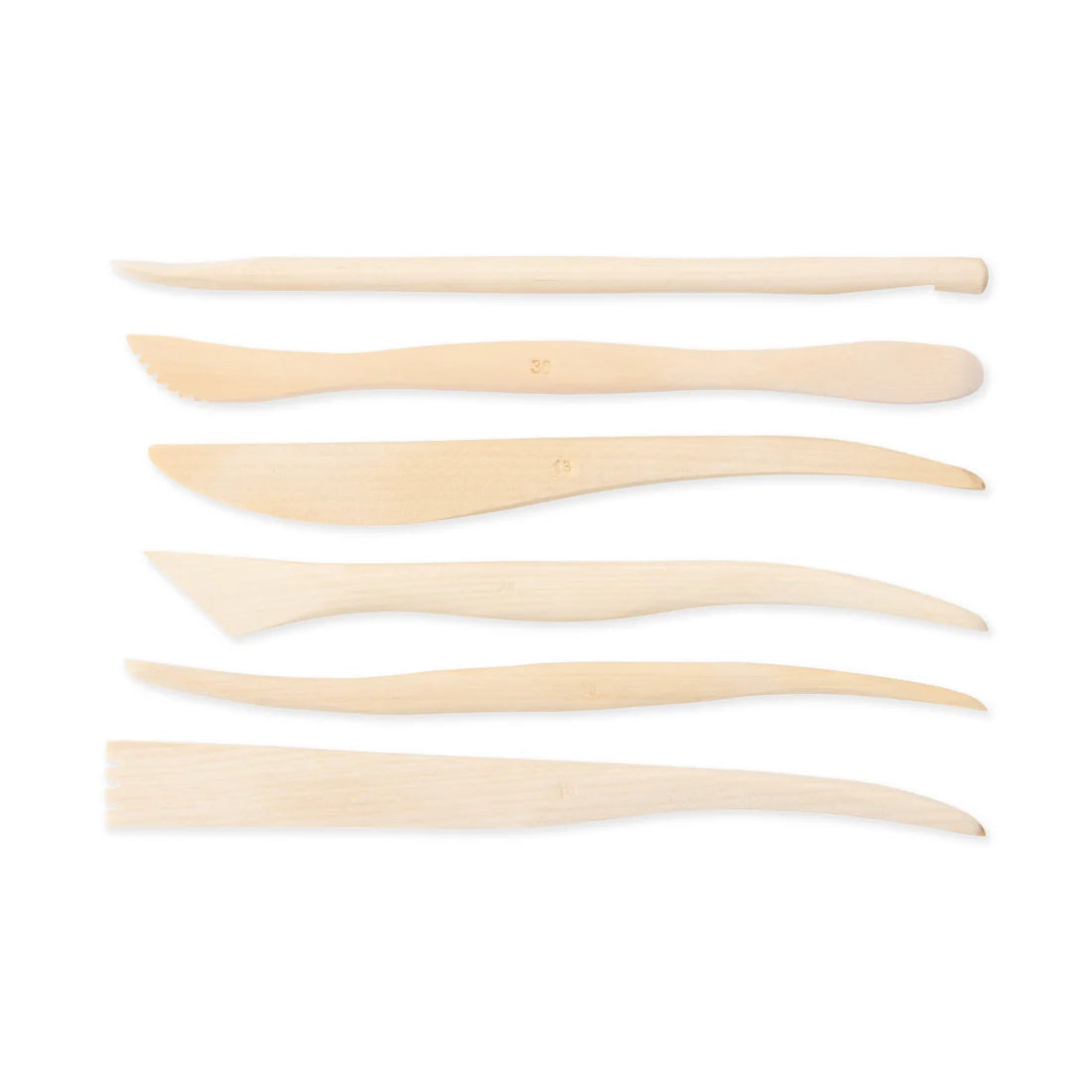 6 PIECE SET 8" WOODEN SCULPTING TOOLS