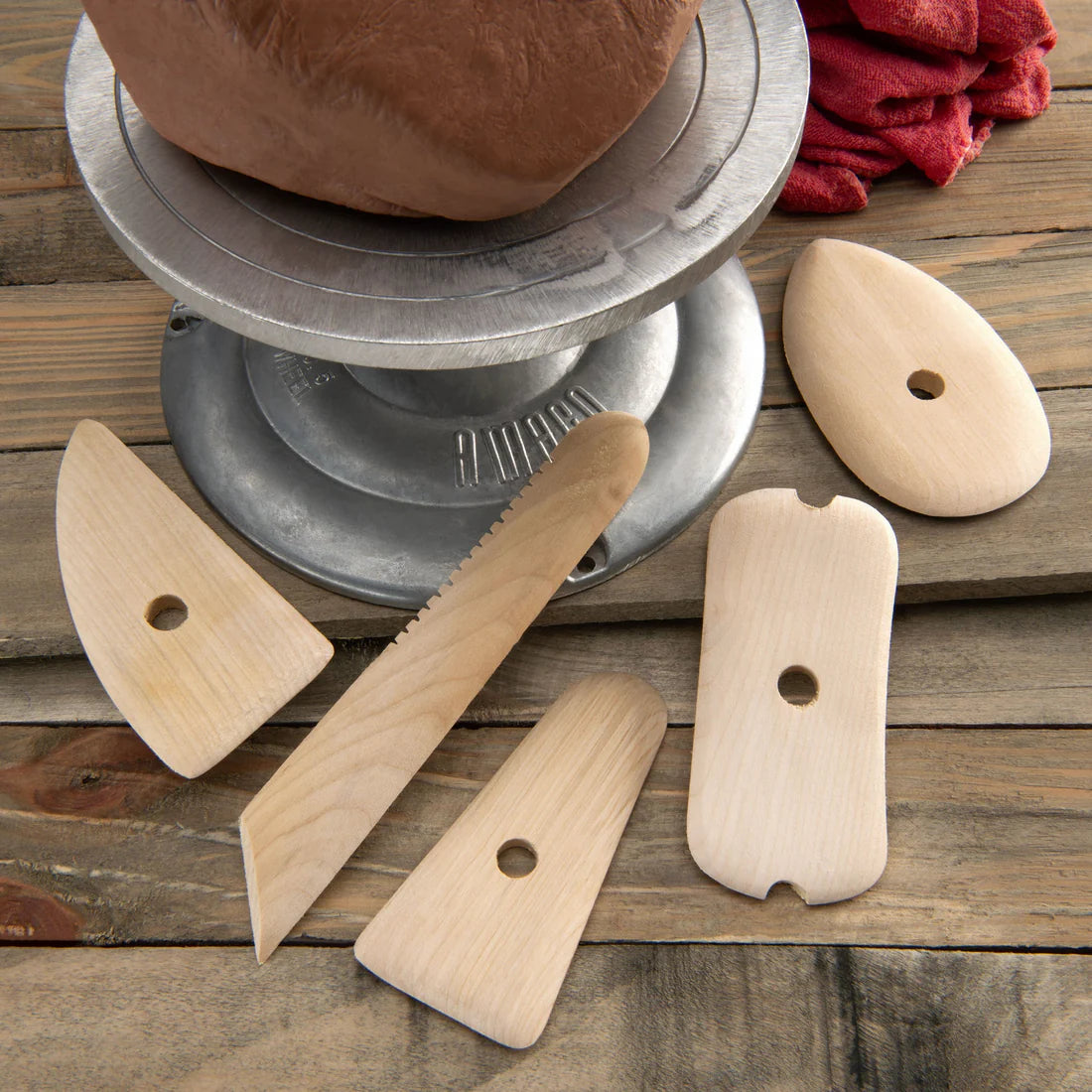 5 PIECE SET WOODEN POTTER'S RIBS