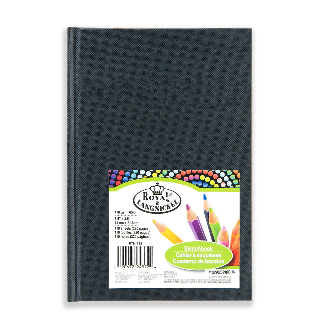ROYAL BLACK HARDBOUND SKETCHBOOK 5.5X8.5